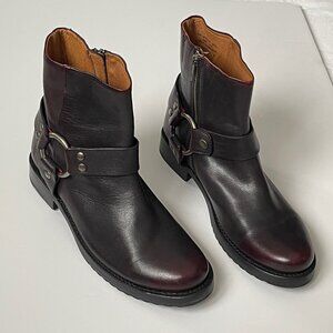 Frye harness boots - women's 9B - dark cherry leather